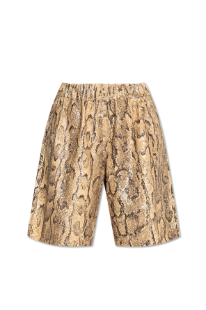 Sequined shorts with animal motif