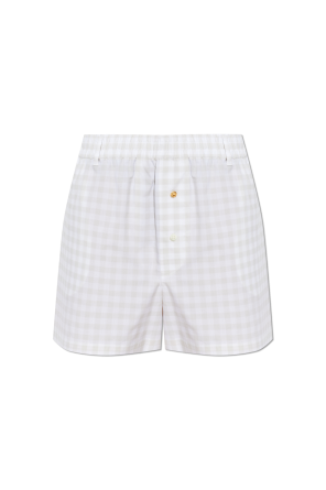 Cotton shorts with a check pattern