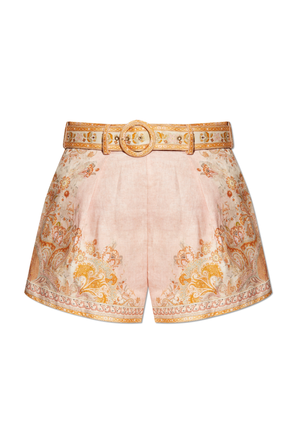 Zimmermann Linen shorts with belt