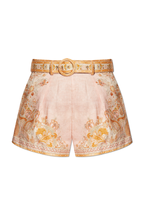 Linen shorts with belt