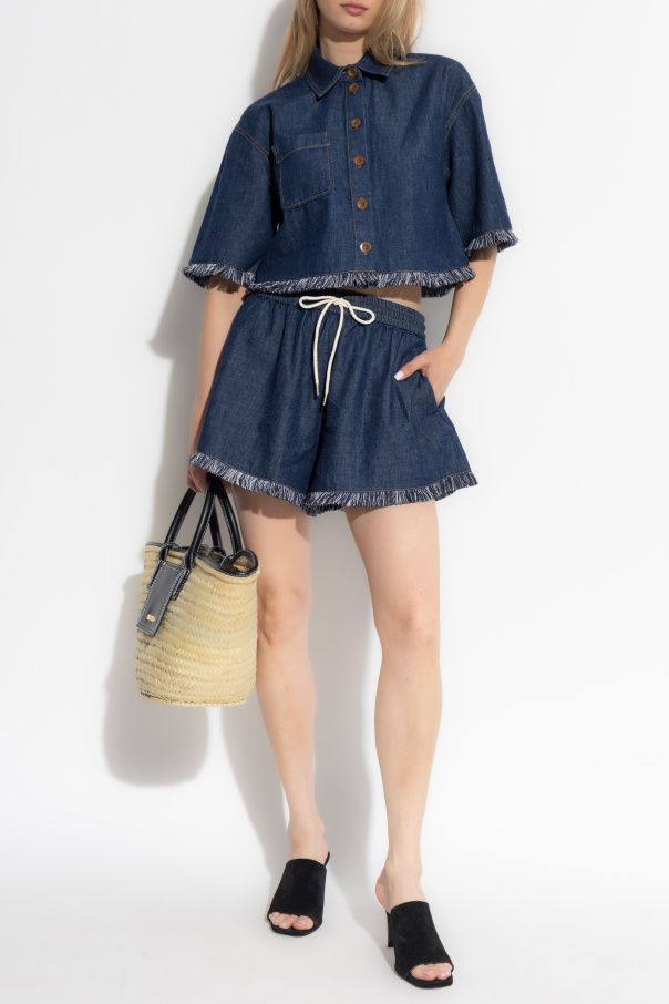 Zimmermann Denim shorts with fringes