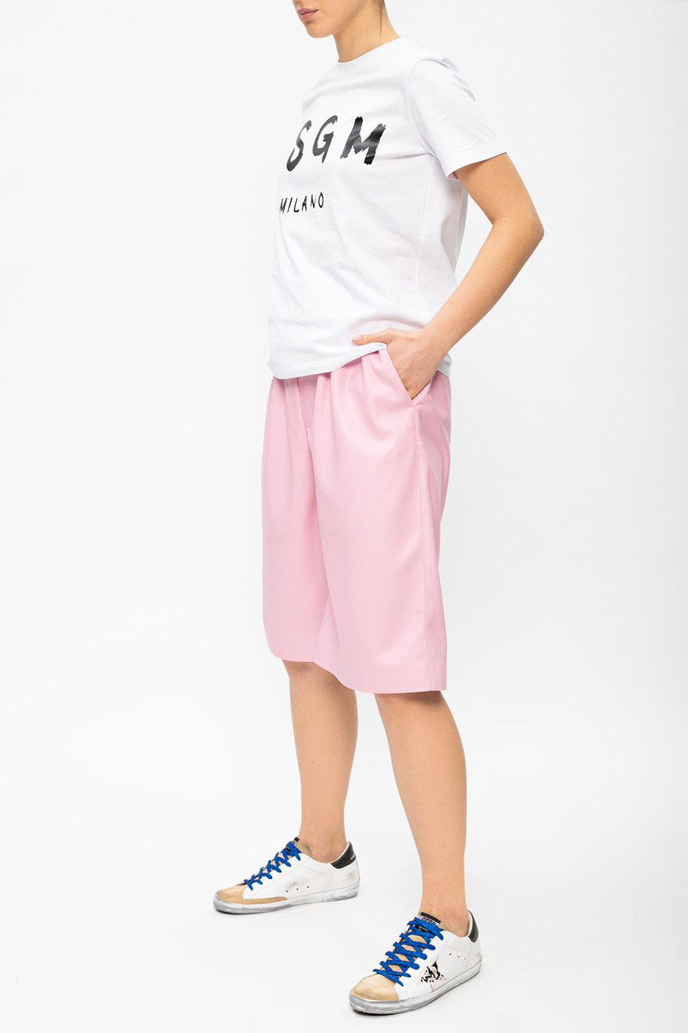 Pink faux leather shorts Clearance