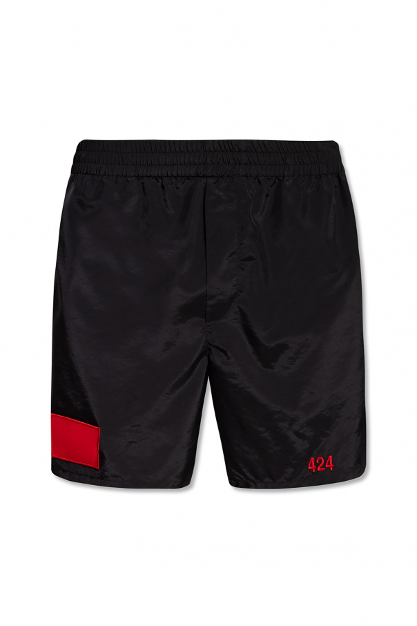 424 A BATHING APE® contrast-panel track shorts