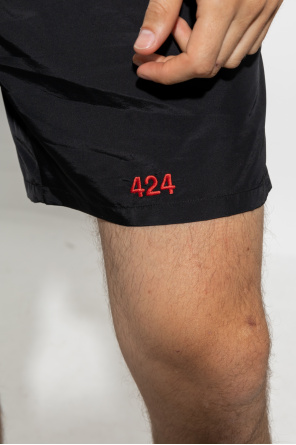 424 Track shorts Black with patch