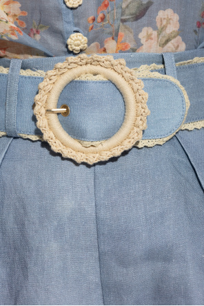 Zimmermann Linen shorts with floral motif