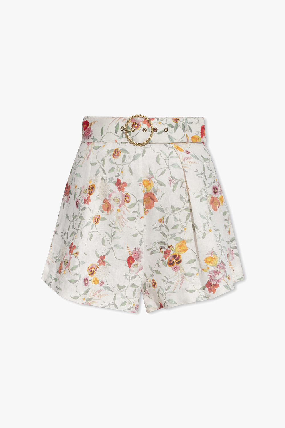 Zimmermann Linen shorts with floral motif