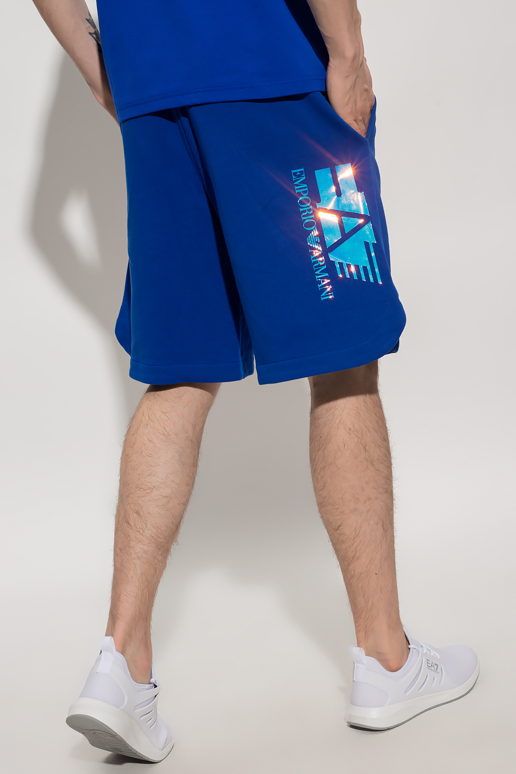 кожаные мужские кеды armani Shorts with logo