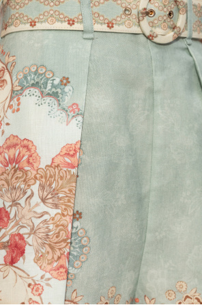 Zimmermann Pantalones cortos de lino con estampado floral
