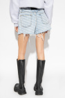 Alexander Wang light blue Denim shorts with logo