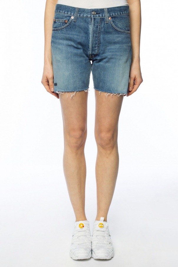 balenciaga denim shorts