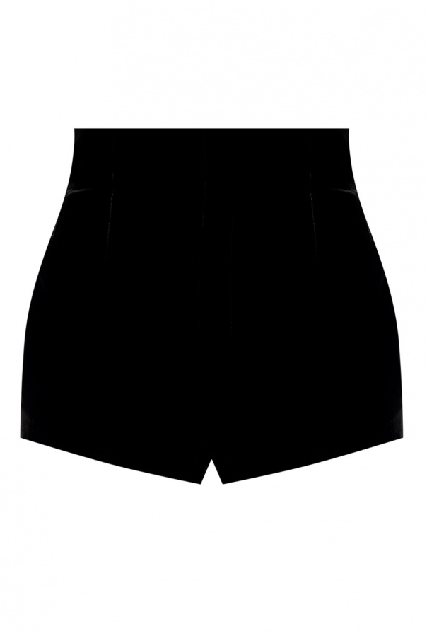 Saint Laurent High-waisted velvet shorts