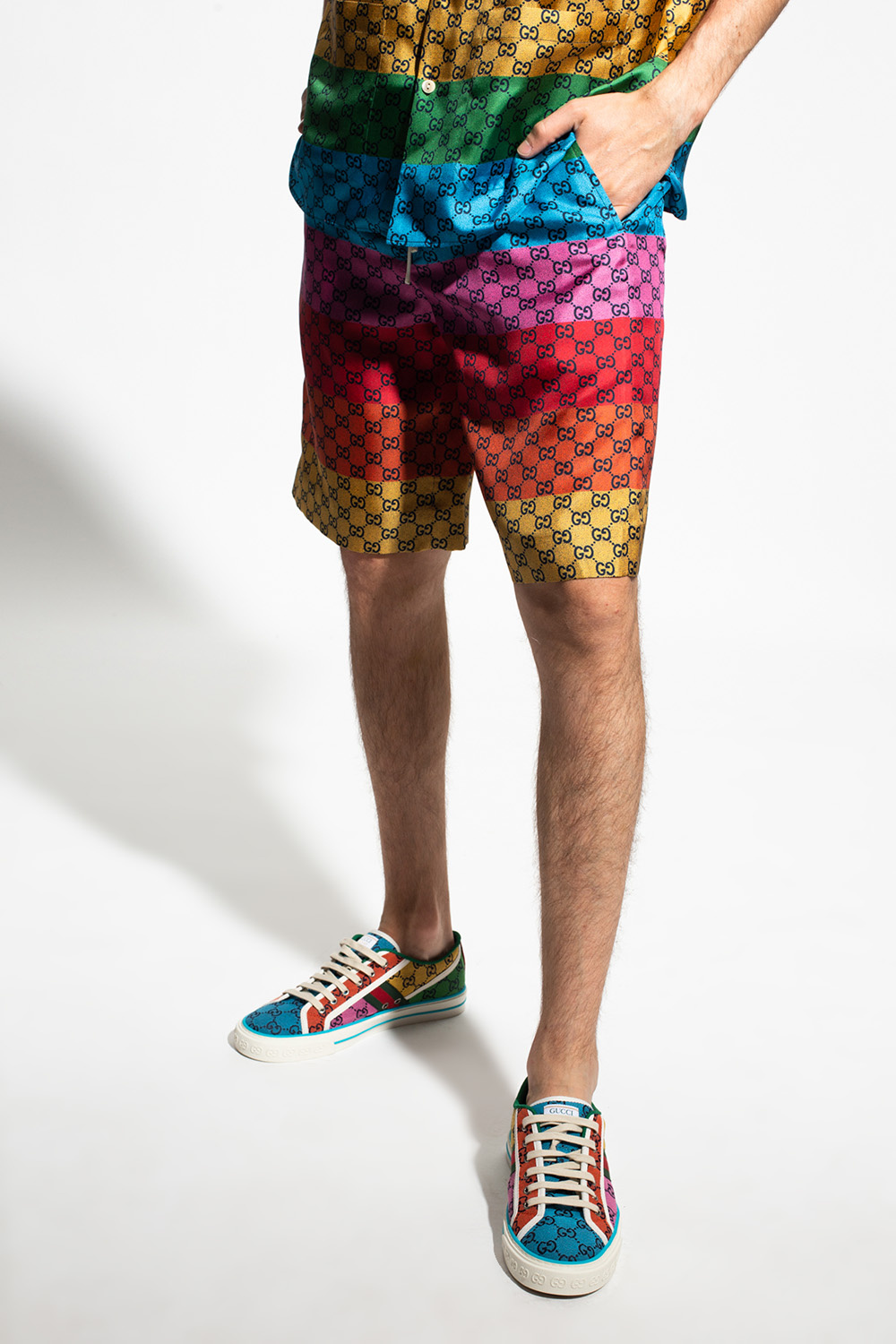 multicolor gucci shorts