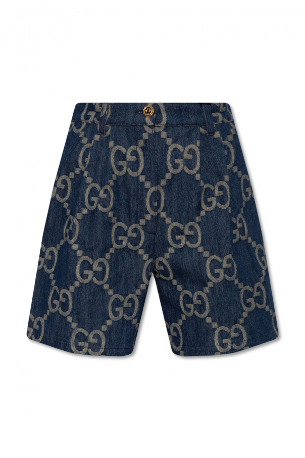 Gucci Monogrammed denim shorts