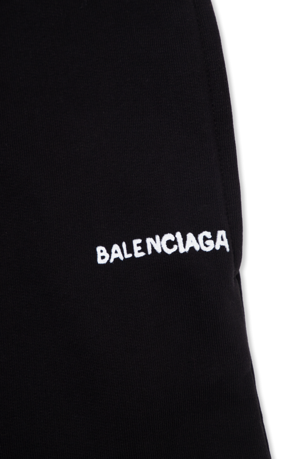 Balenciaga Kids Shorts negros de estar por casa con cinta lateral del logo de Polo Ralph Lauren
