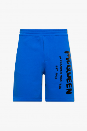 Alexander McQueen logo-print zipped clutch