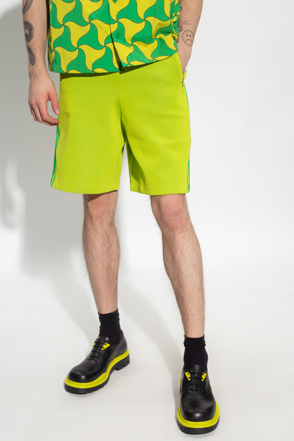 bottega Cab Veneta Side-stripe shorts