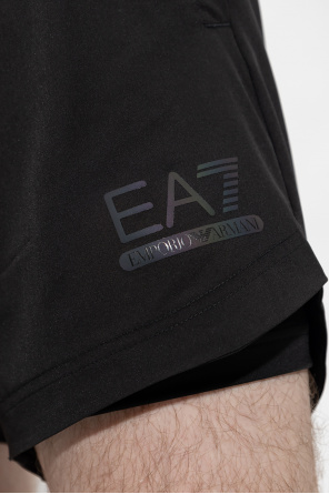 Emporio Armani monogram denim shorts EMPORIO ARMANI EA7T Mens Blue