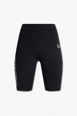 Cropped leggings with logo od Emporio biustonosz Armani Kids cotton-blend black shorts