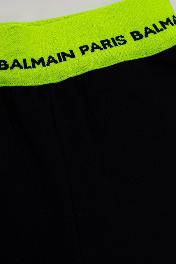 Balmain Kids balmain logo print scoop neck swimsuit item