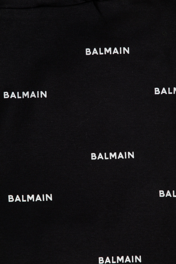 Balmain Kids balmain monogram print hooded jacket item