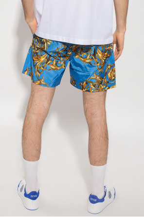 Versace Jeans Couture Shorts with elasticised drawstring waistband and decorative buttons to fly