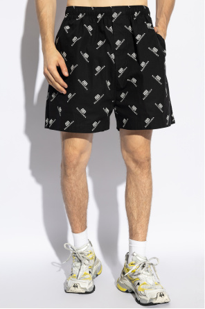 Balenciaga Shorts with Printed Monogram