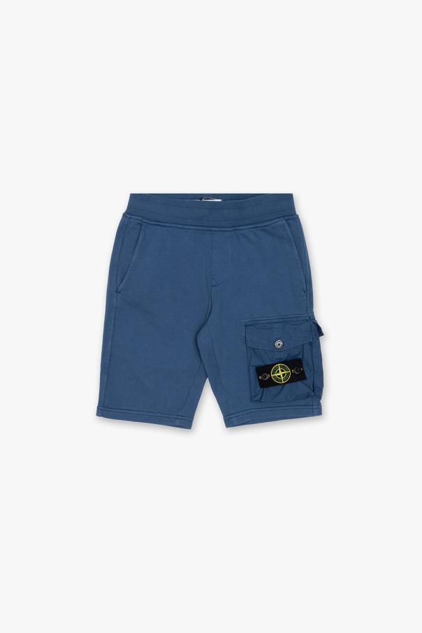 Stone Island Kids Calvin Klein Jeans Sort vaflet T-shirt med lange ærmer og monogram-badge