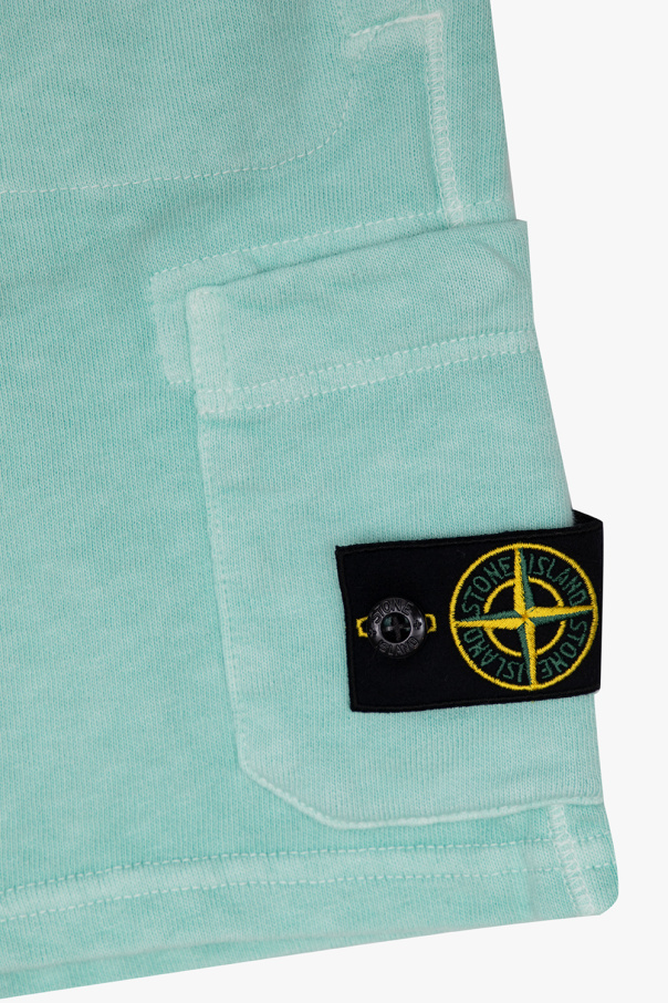 Stone Island Kids high waisted skinny destroyed jeans in black