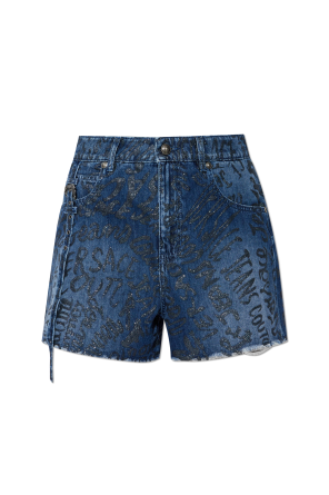 Denim shorts with vintage effect