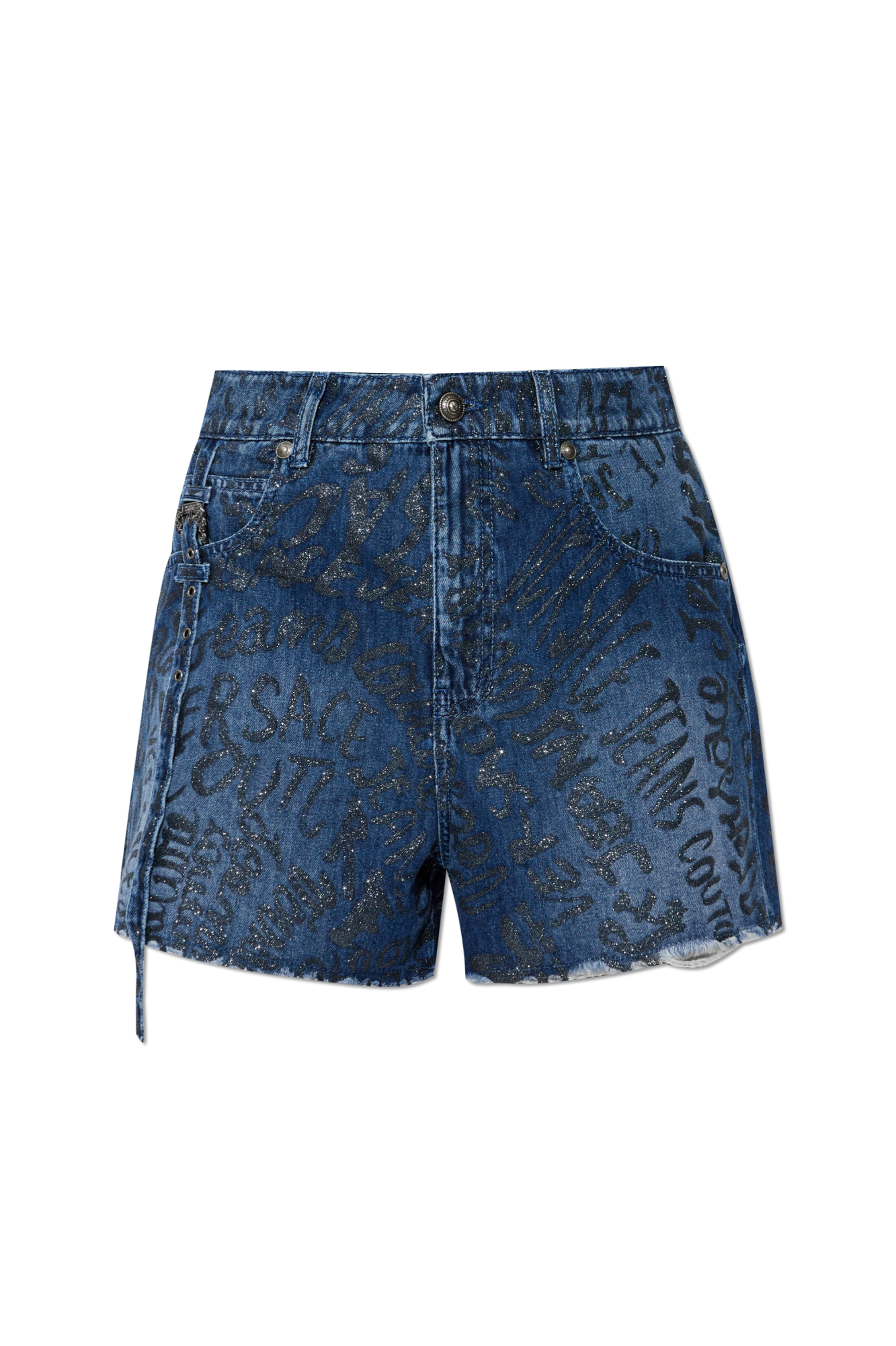 Navy blue Denim shorts with vintage effect Versace Jeans Couture - Vitkac  Italy