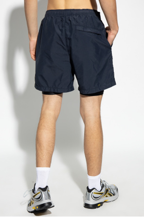 Stone Island Two-layer shorts with logo