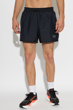 EA7 Emporio Armani Men's Black Training Shorts EA7 Emporio Armani
