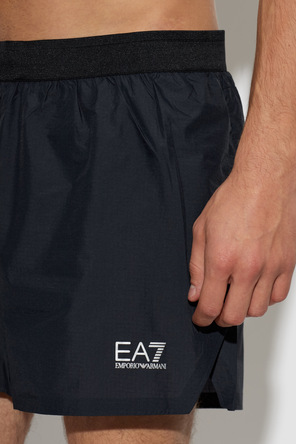 EA7 Emporio Armani Men's Black Training Shorts EA7 Emporio Armani