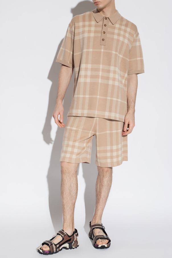 Burberry Checked Shorts with logo