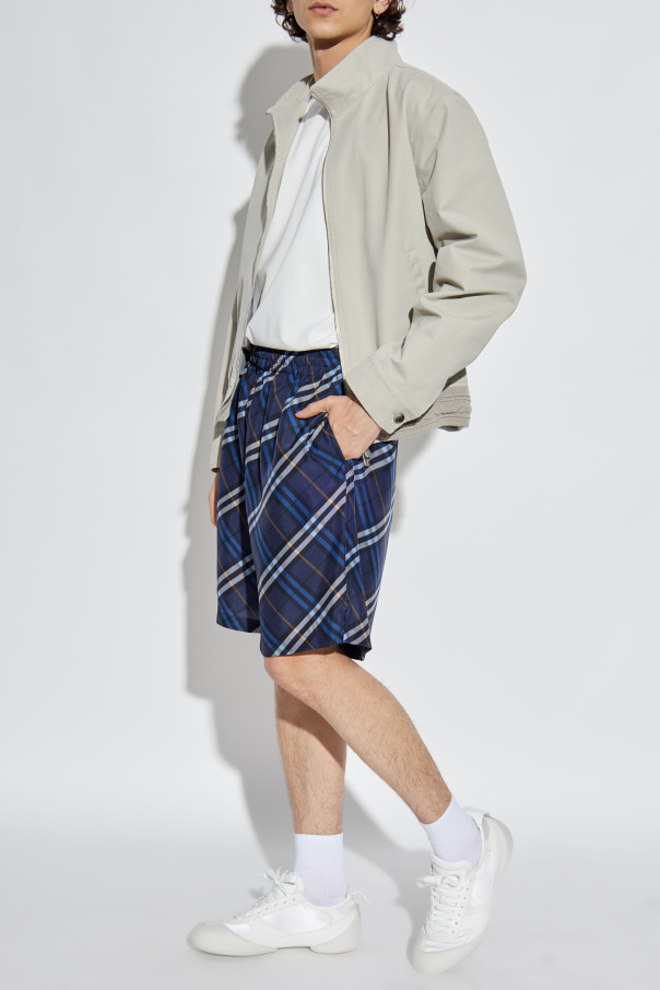 Burberry Silk shorts with check pattern
