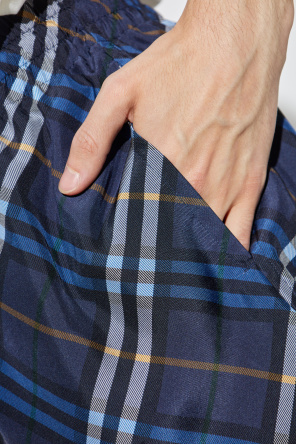 Burberry Silk shorts with check pattern
