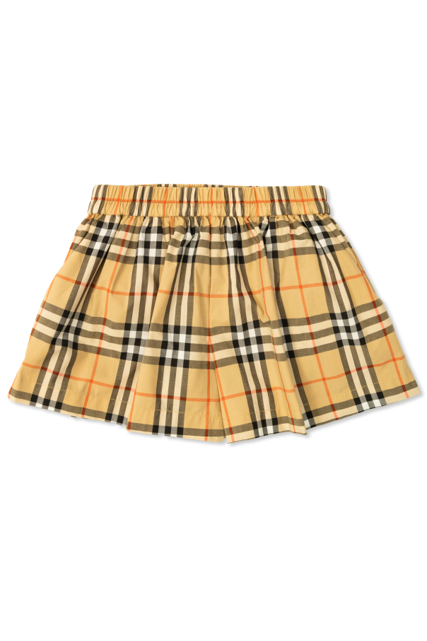 Cotton shorts with a check pattern od Burberry Kids