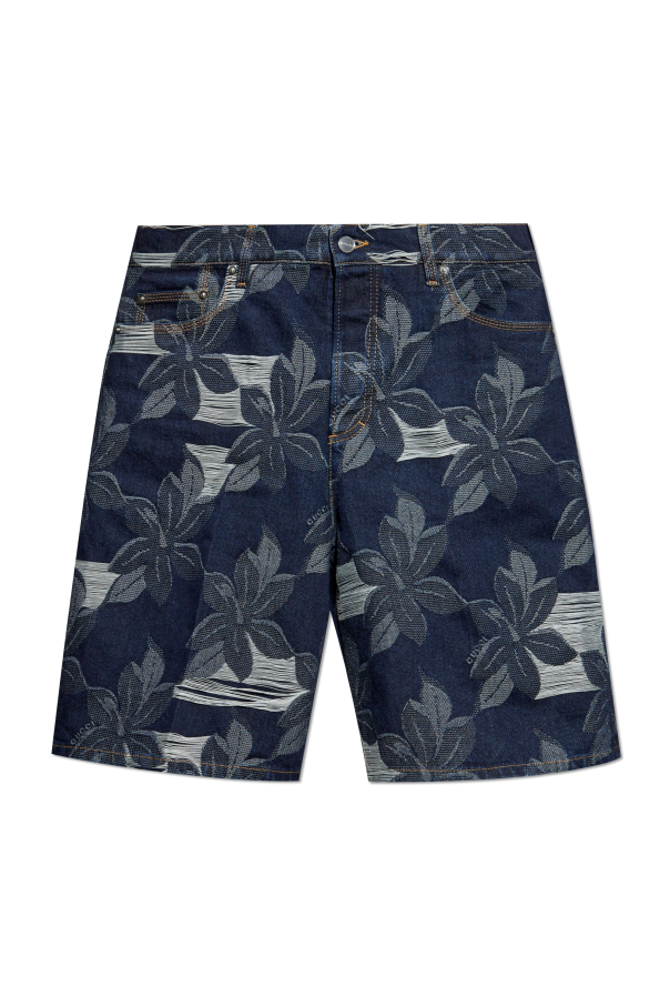 Denim shorts with floral pattern, zdjęcie 1 Denim shorts with floral pattern od Gucci