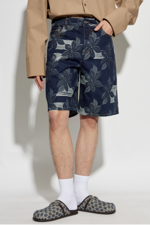 Gucci Jeansowe szorty z motywem kwiatowym