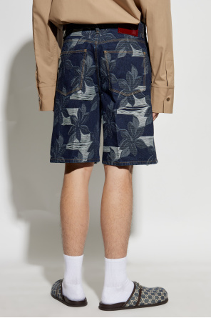 Gucci Jeansowe szorty z motywem kwiatowym