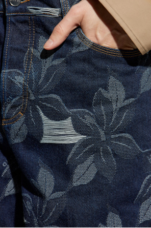 Gucci Jeansowe szorty z motywem kwiatowym