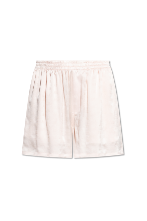 Silk shorts with monogram