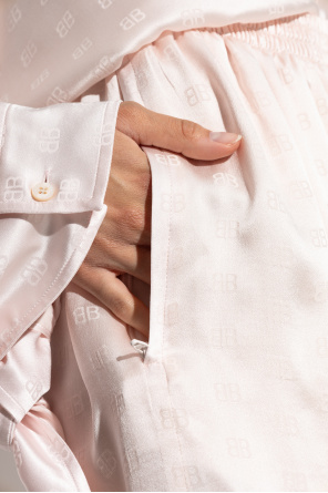 Balenciaga Silk shorts with monogram