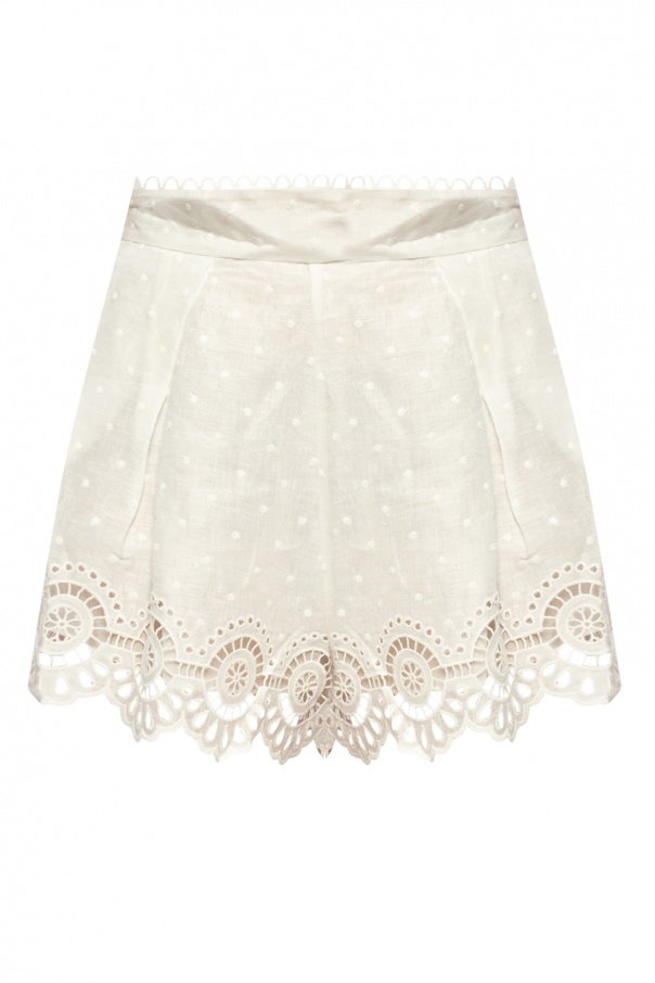 Embroidered linen shorts Zimmermann - Vitkac GB