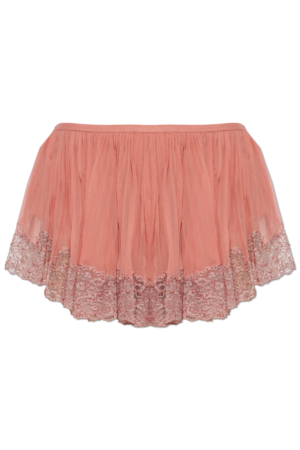 Silk shorts with lace trim od Saint Laurent