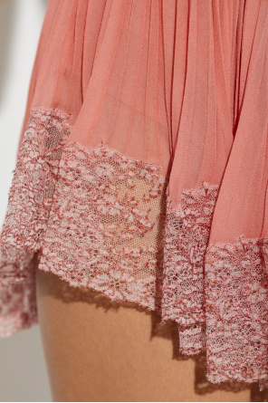 Saint Laurent Silk shorts with lace trim