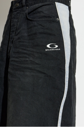 Balenciaga Denim shorts with logo