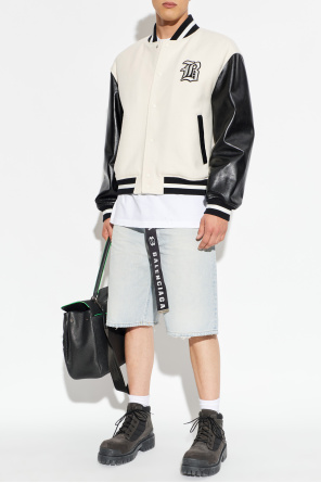 Denim shorts with a belt od Balenciaga
