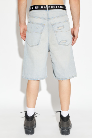 Balenciaga Jeansshorts mit Gürtel