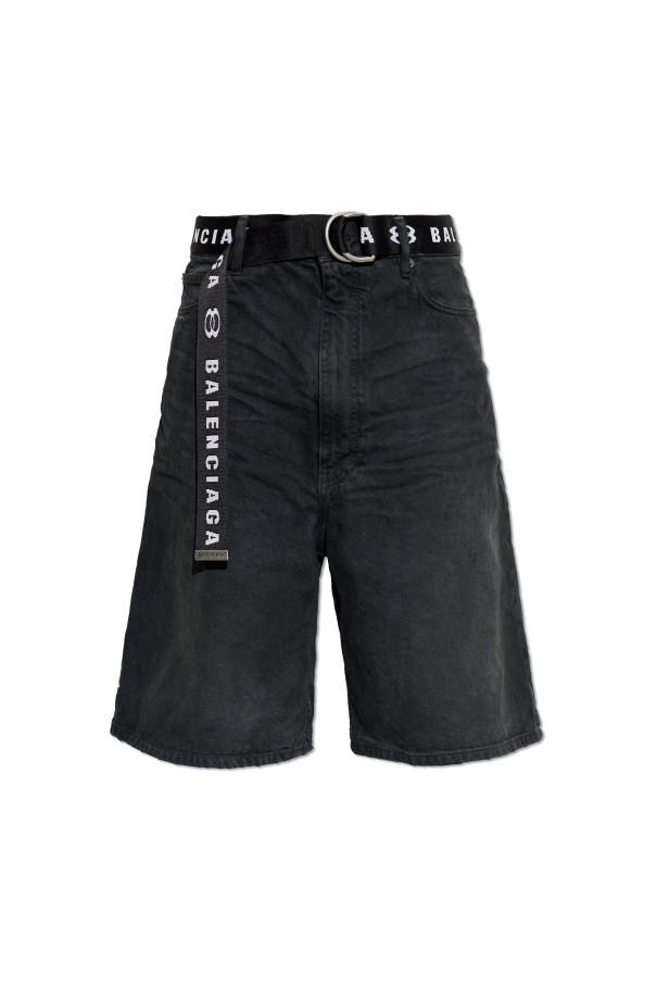 Denim shorts with belt od Balenciaga